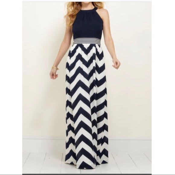 Watermelon Chevron Maxi Dress